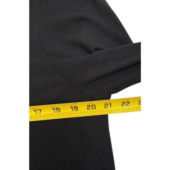 Grace Perfect Fit Black Knit Tunic Top Satin Trim Modern Chic Stretch Career XL - Picture 9 of 14